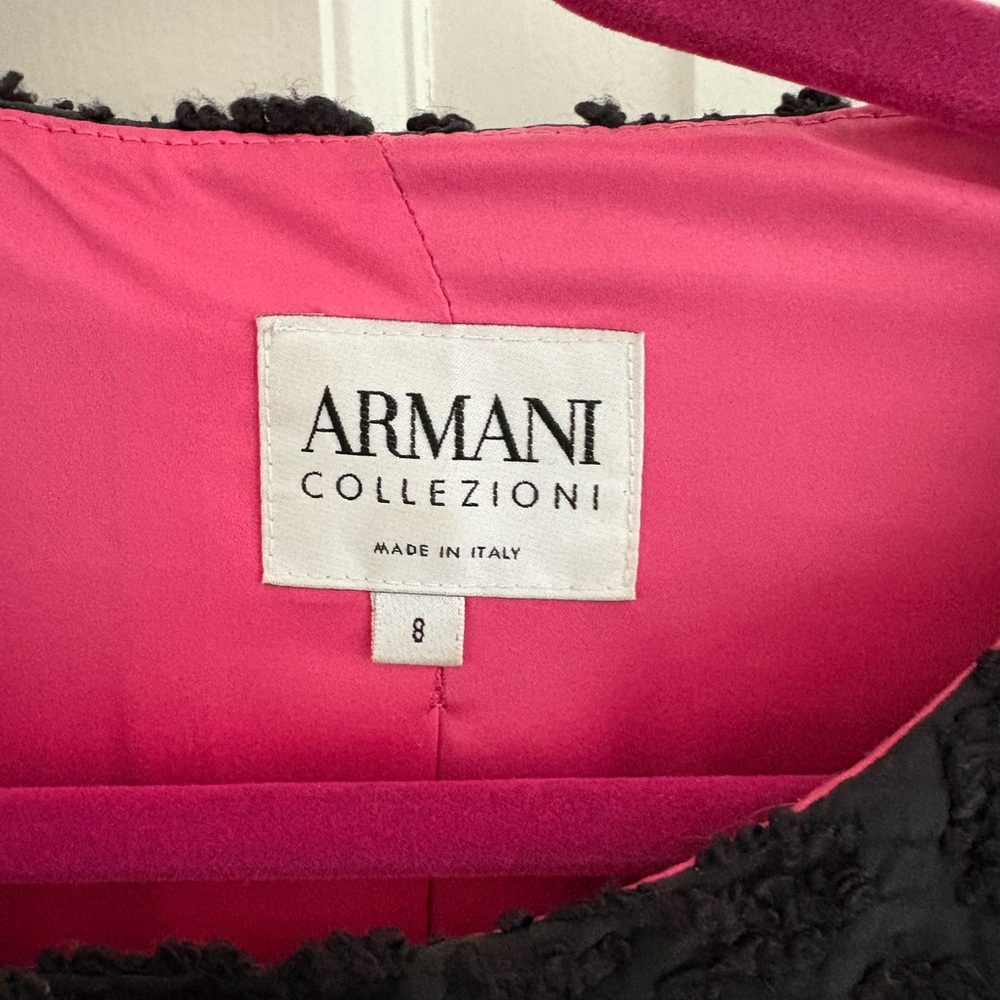 Armani Collezioni Black Blazer with Pink Lining